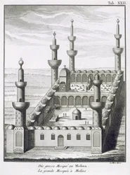 Die Große Moschee in Medina, aus Voyages en Arabie et en Autres Pays de l